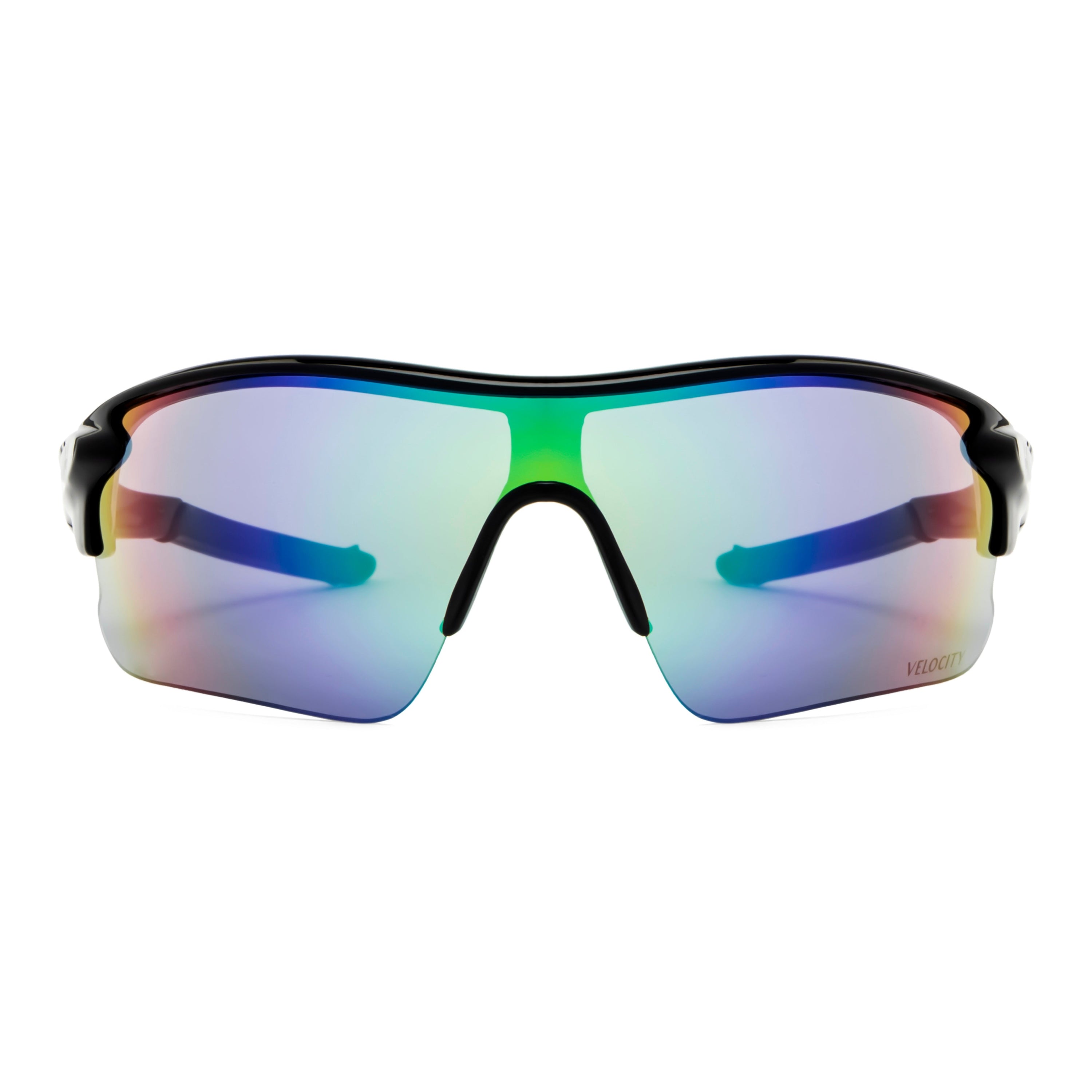 Velocity Sunglasses | Black and Blue Color | 100% UV Protected | Polycarbonate Sports Sunglasses for Men