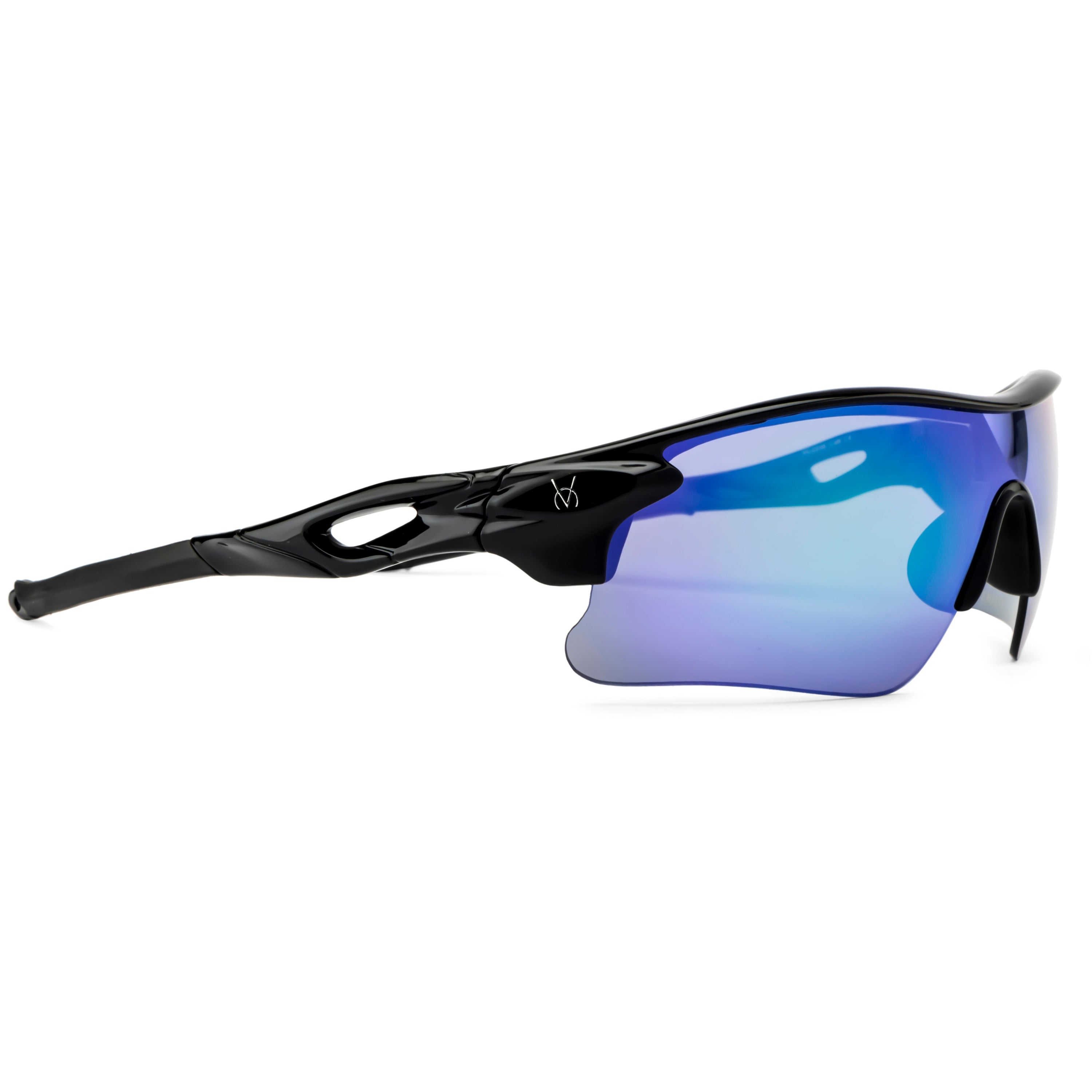 Velocity Sunglasses | Black and Blue Color | 100% UV Protected | Polycarbonate Sports Sunglasses for Men