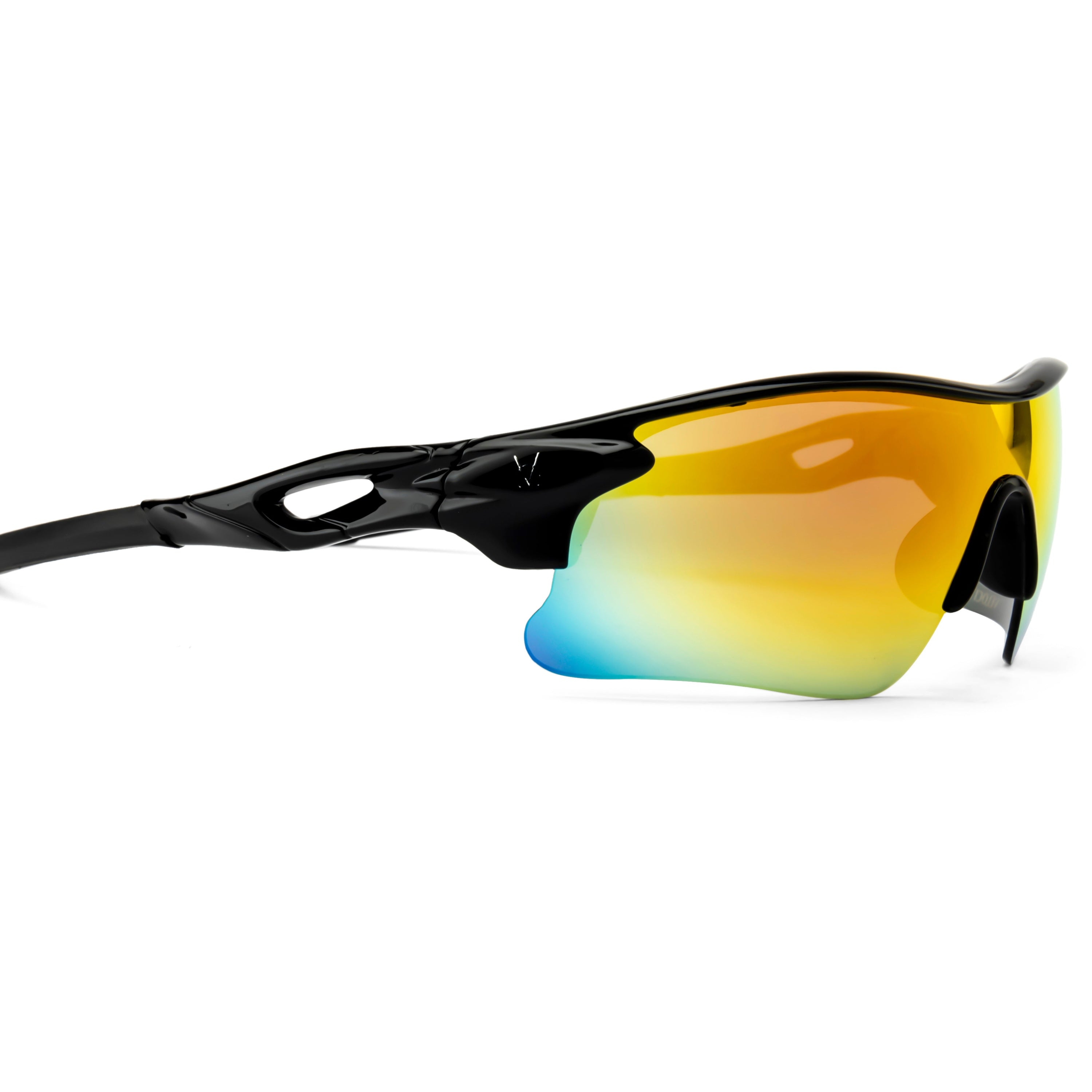 Velocity Sunglasses | Black and Multi Color | 100% UV Protected | Polycarbonate Sports Sunglasses for Men