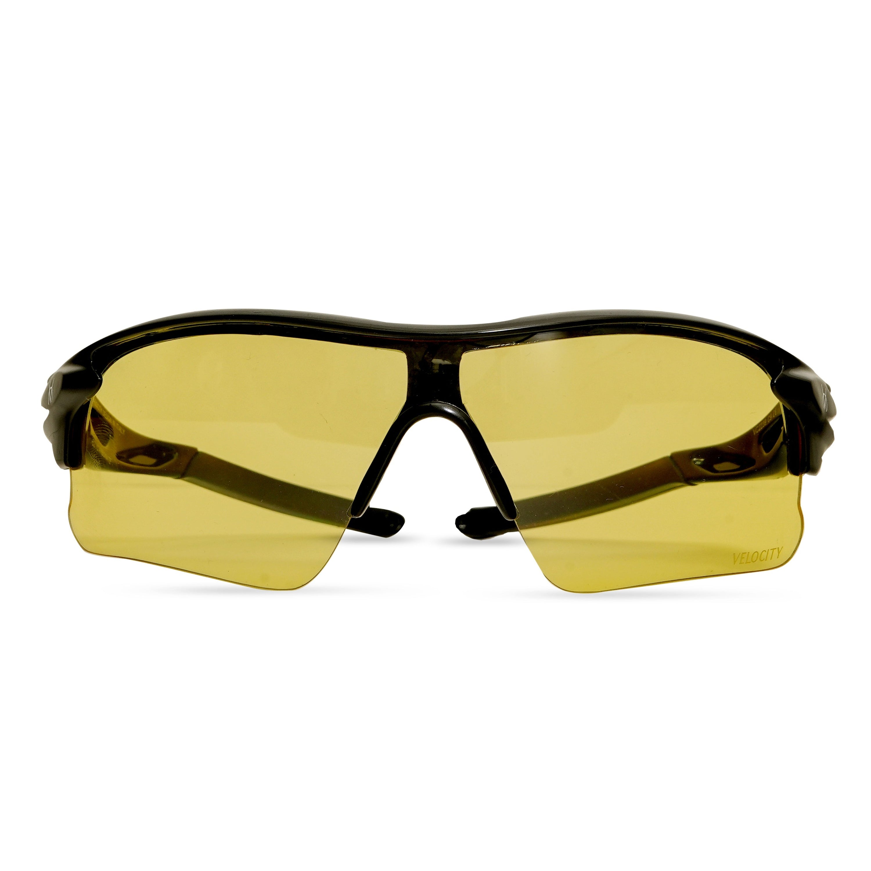 Velocity Sunglasses | Black and Yellow Color | 100% UV Protected | Polycarbonate Sports Sunglasses for Men