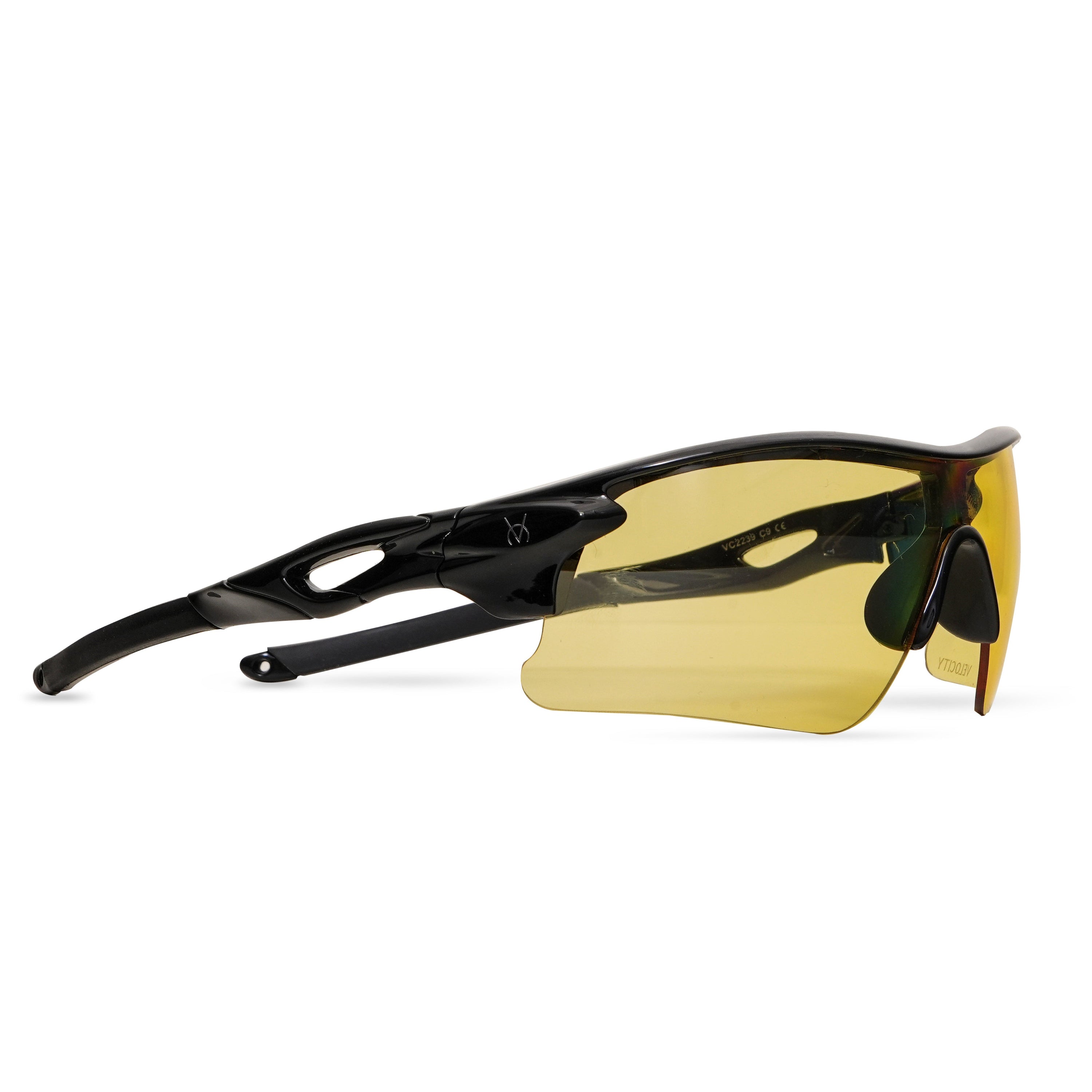 Velocity Sunglasses | Black and Yellow Color | 100% UV Protected | Polycarbonate Sports Sunglasses for Men