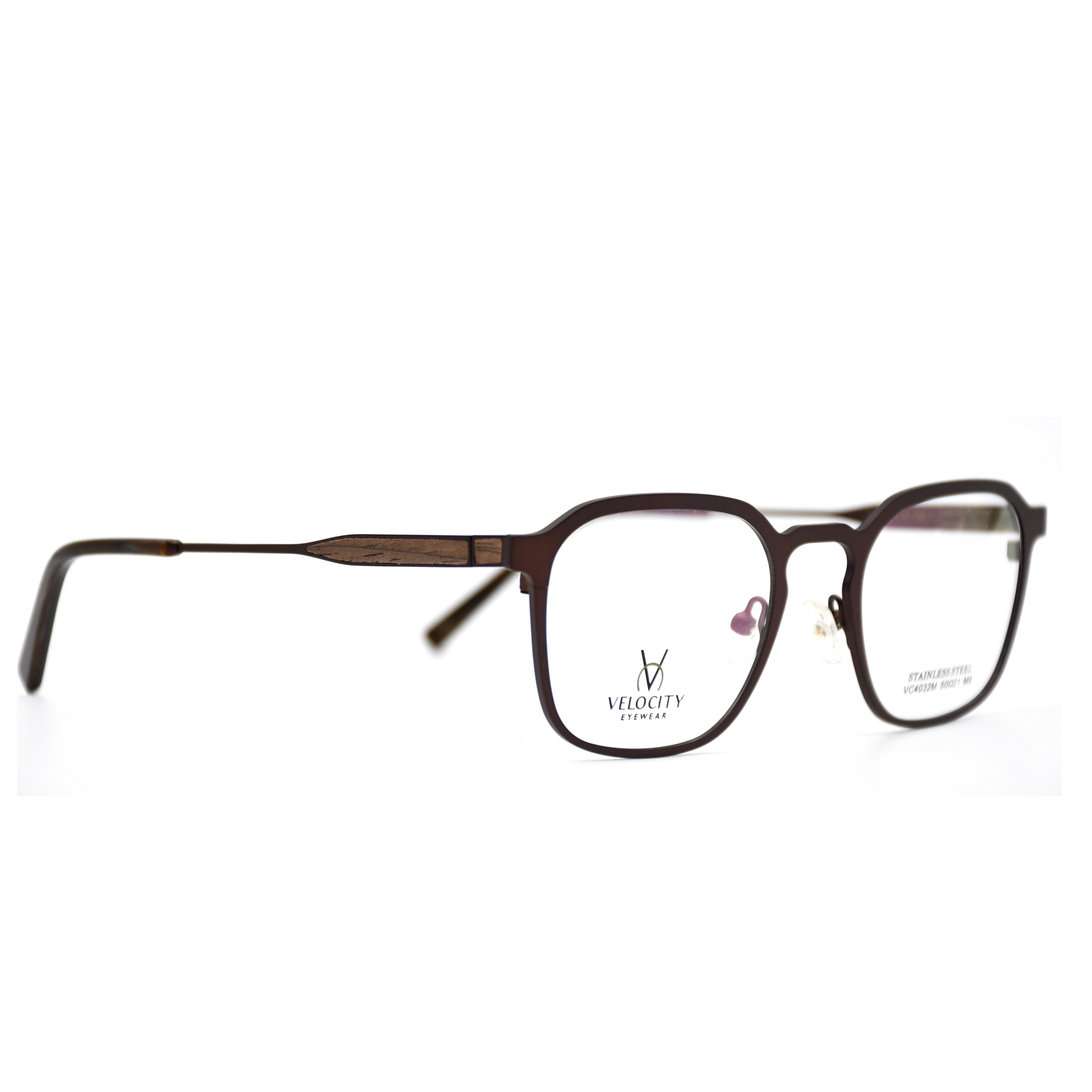 Velocity Rectangle Full Rim Metal Eyeglasses - 4032M-M8