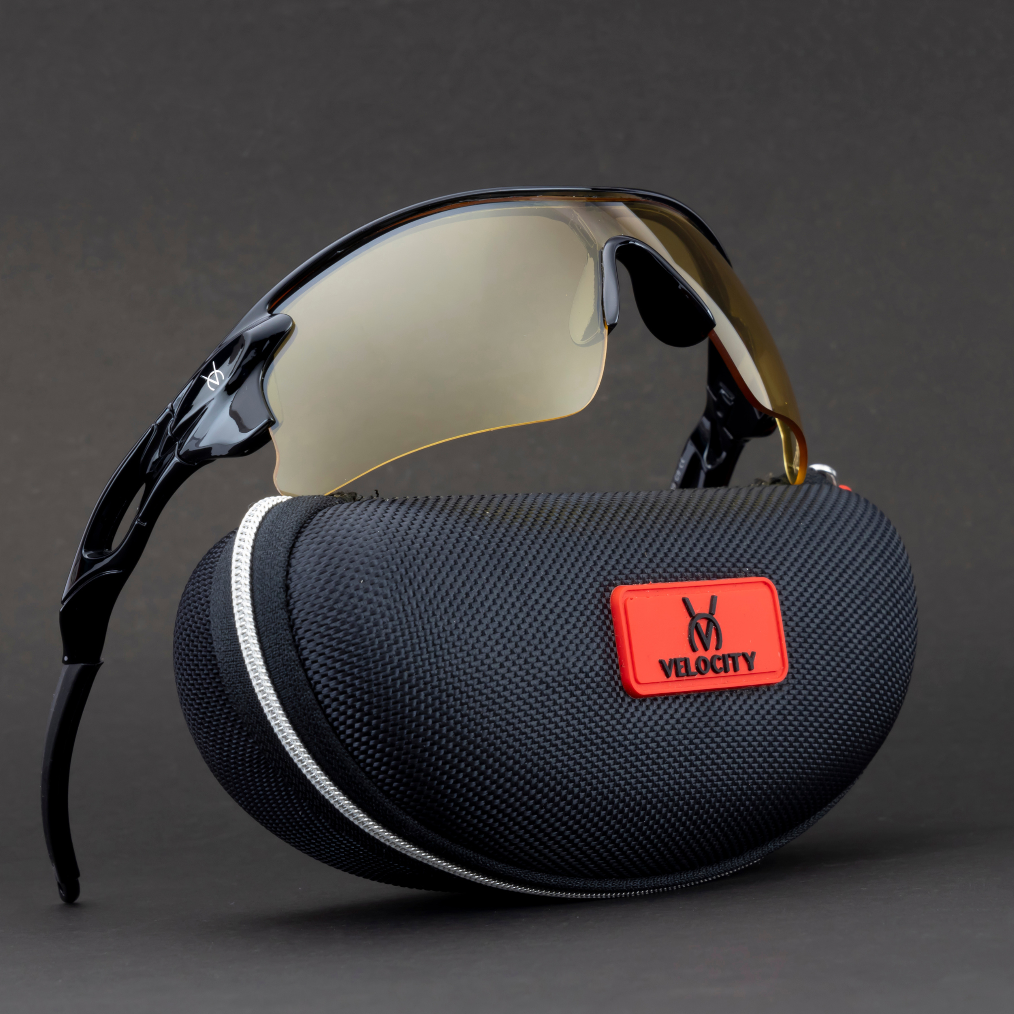 Velocity Sunglasses | Black and Yellow Color | 100% UV Protected | Polycarbonate Sports Sunglasses for Men