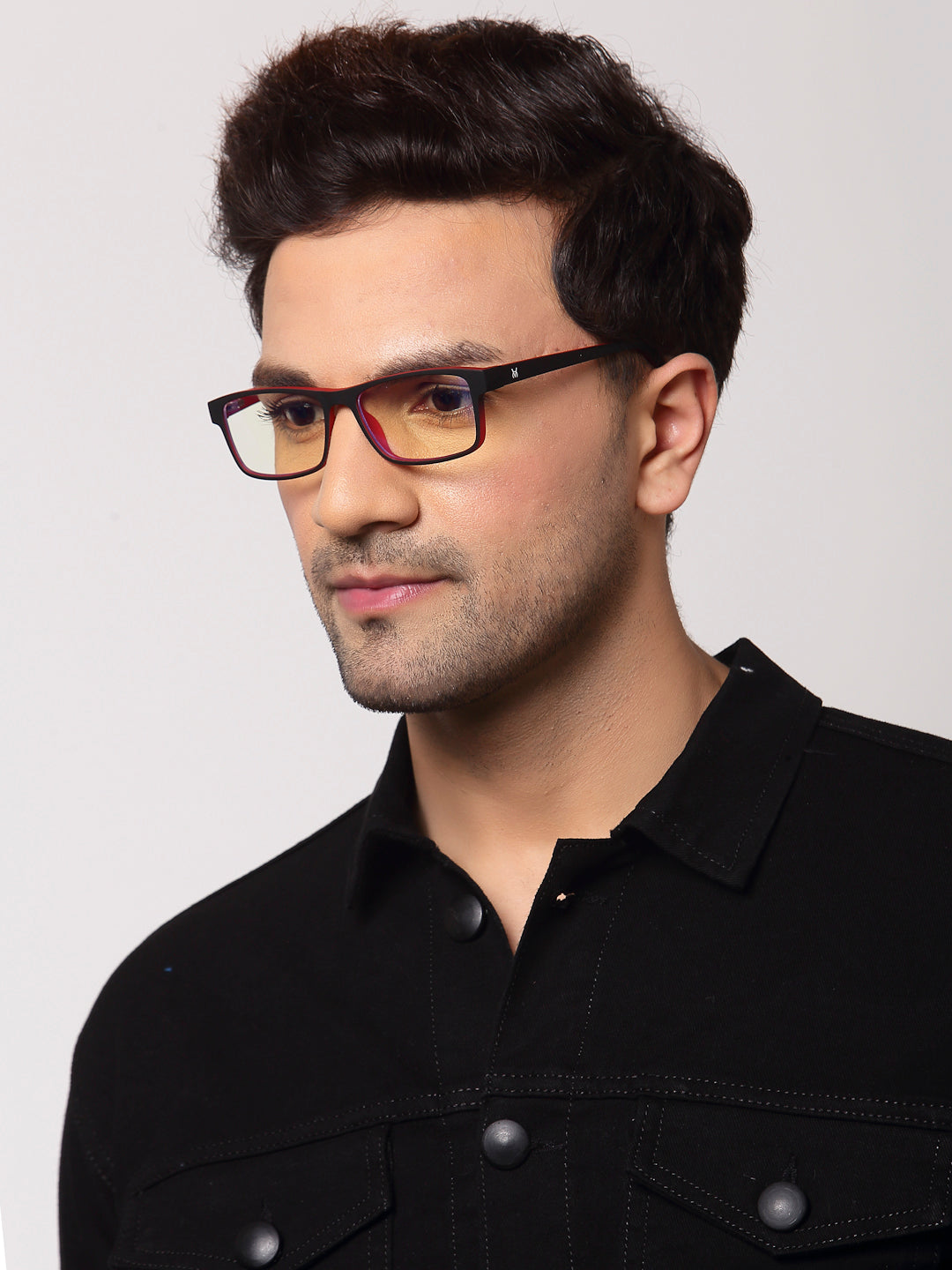 Velocity Full Rim Square Anti Glare  Blue Cut VHT77 Red Black Frame