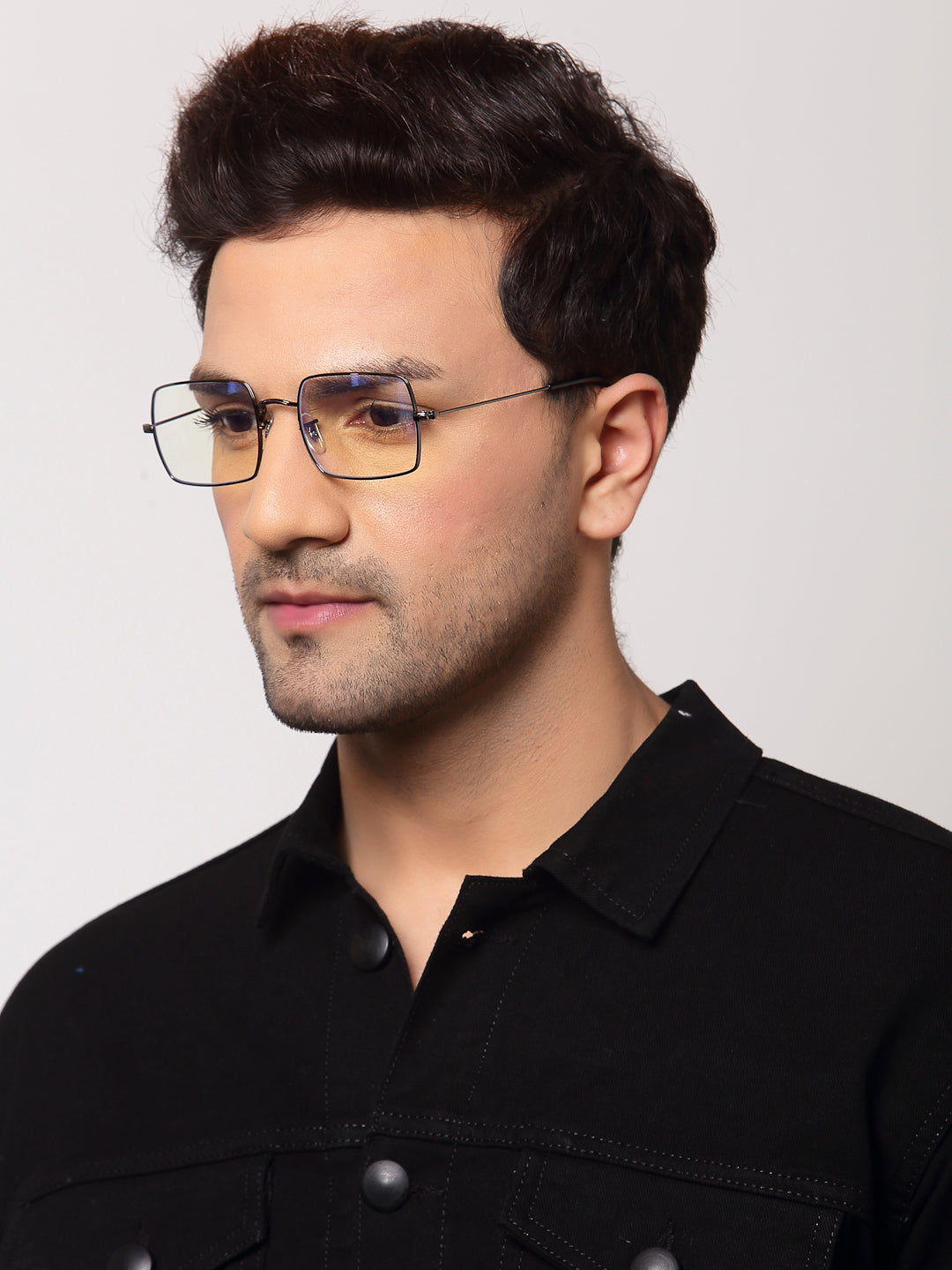 Velocity Full Rim Square Anti Glare  Blue Cut Black Frame
