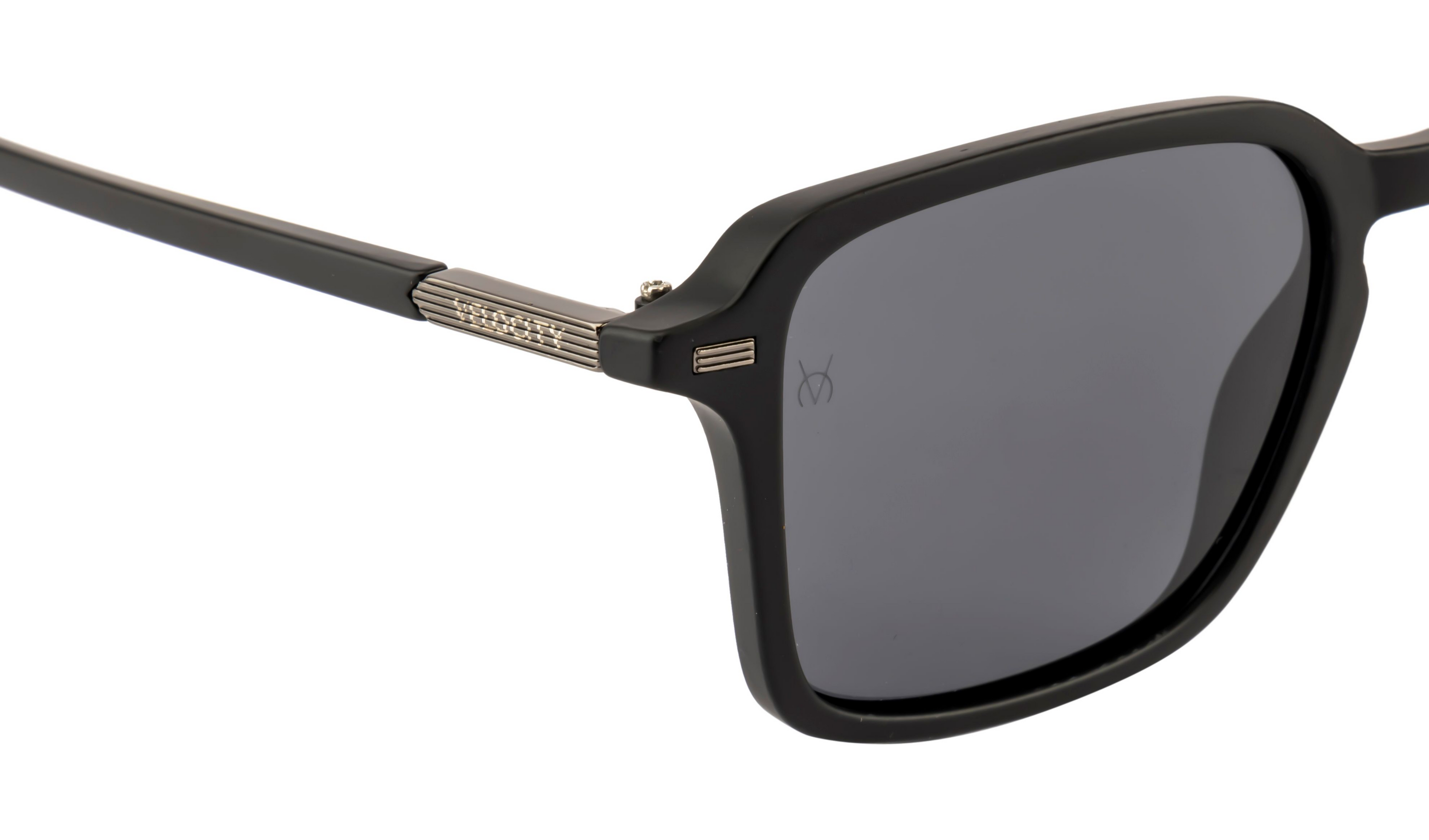 Velocity Polarized Rectangular POL Dark Grey Sunglasses for Men