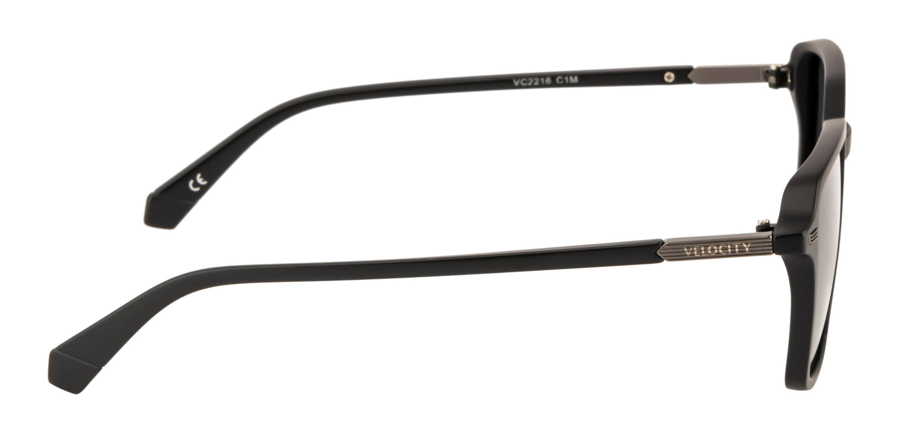 Velocity Polarized Rectangular POL Dark Grey Sunglasses for Men