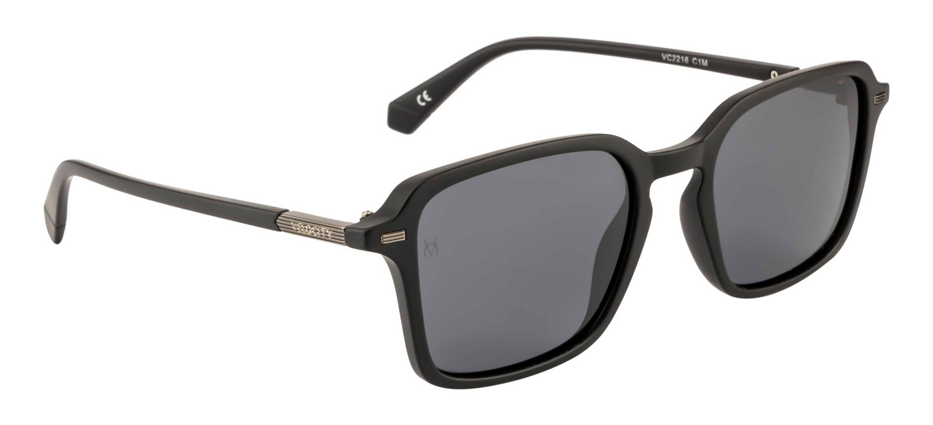 Velocity Polarized Rectangular POL Dark Grey Sunglasses for Men