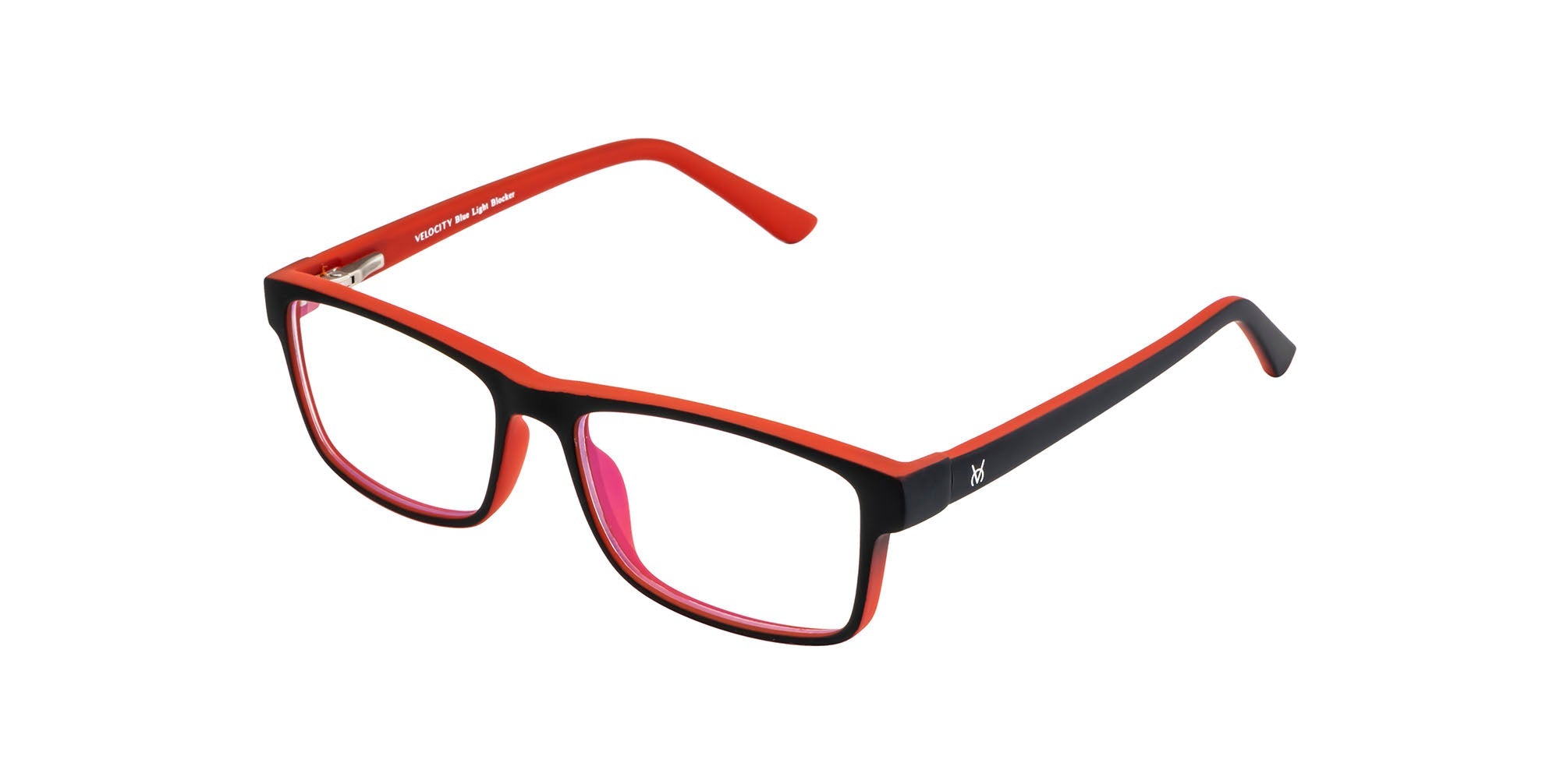 Velocity Full Rim Square Anti Glare  Blue Cut VHT77 Red Black Frame