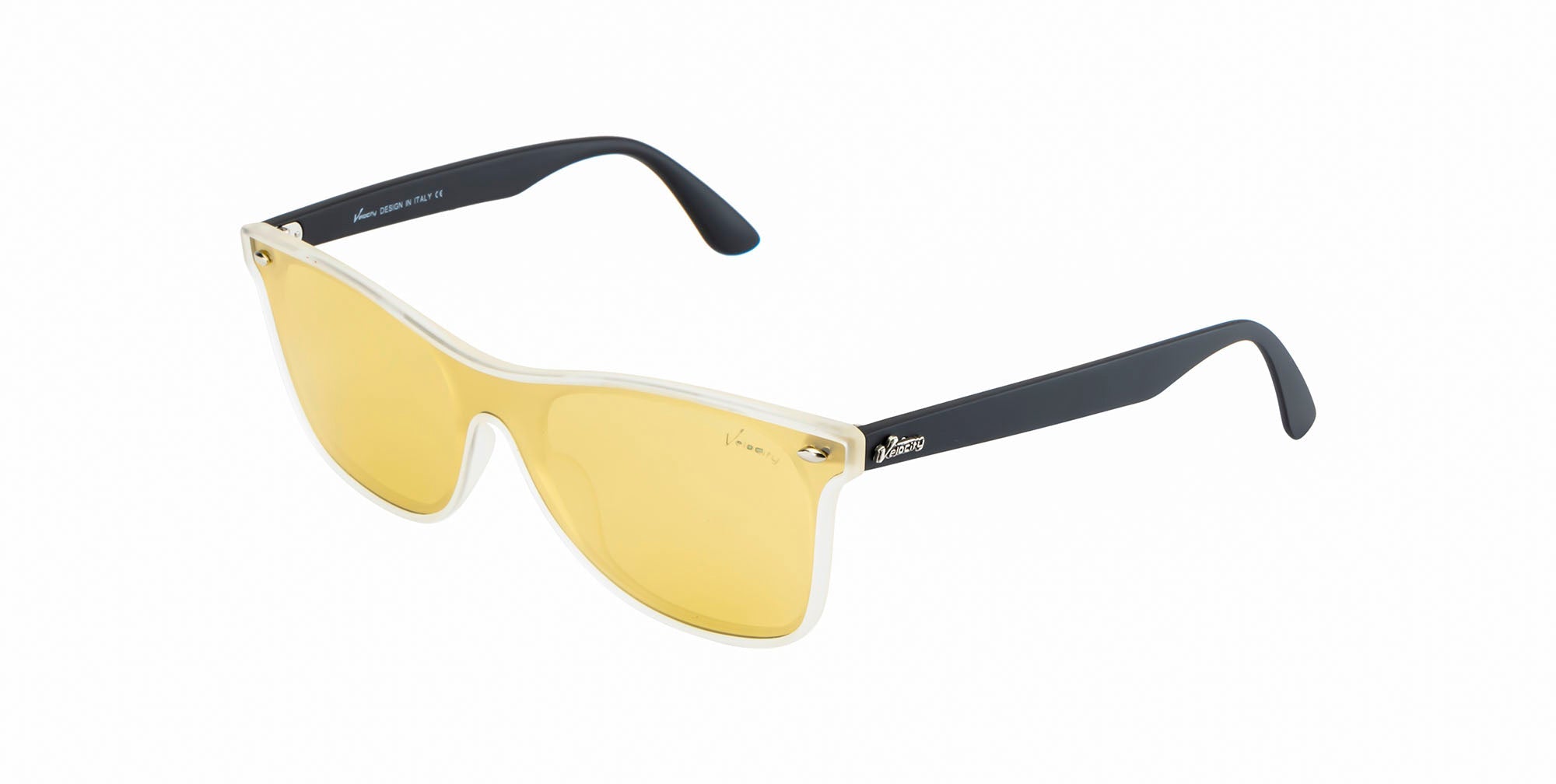 Velocity Polarized Yellow Square Butterfly Shape Sunglass