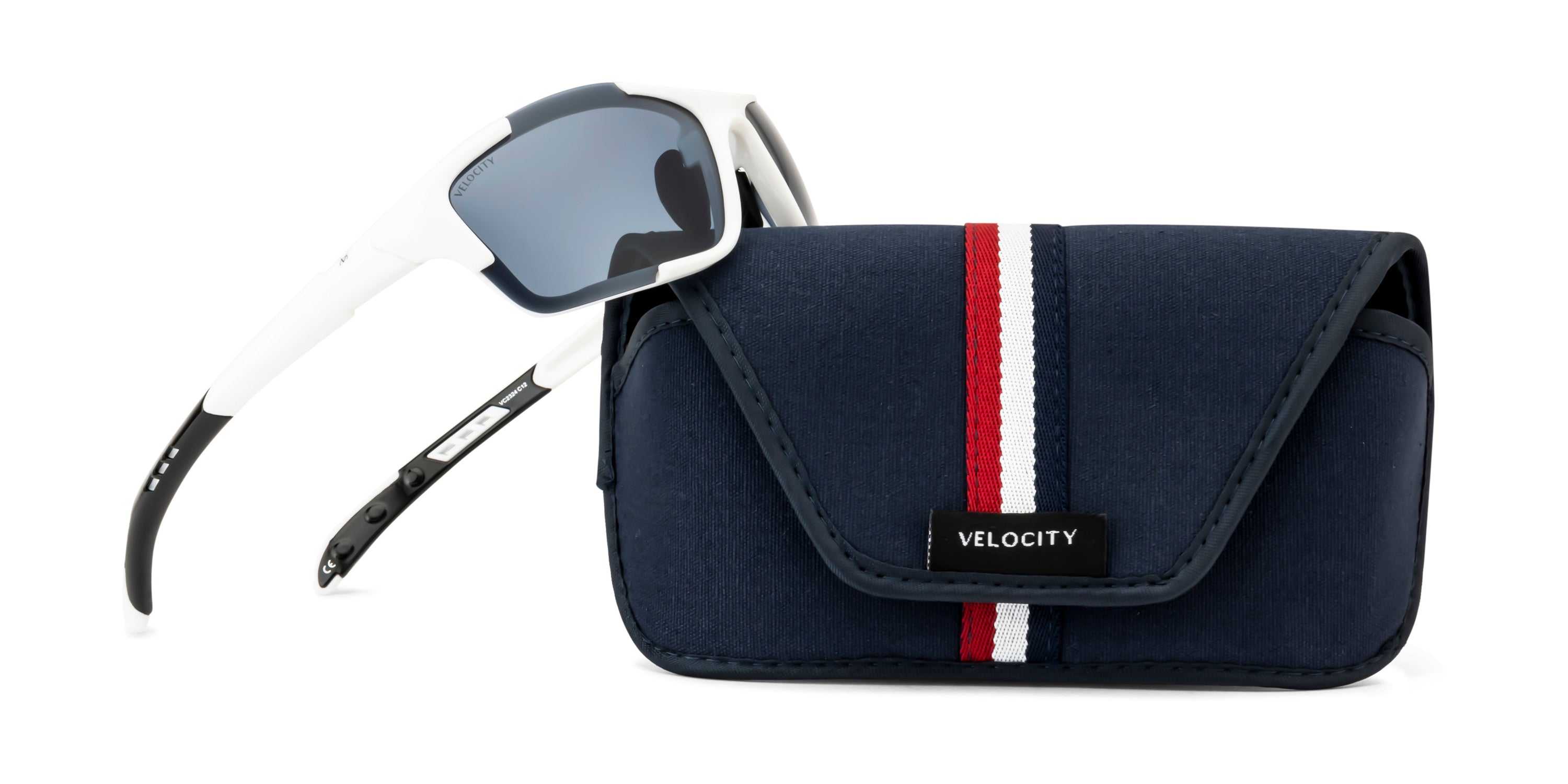 Velocity Men UV Protected - Polycarbonate Lens Sports Sunglass - VC2543IP/WHT-BLK