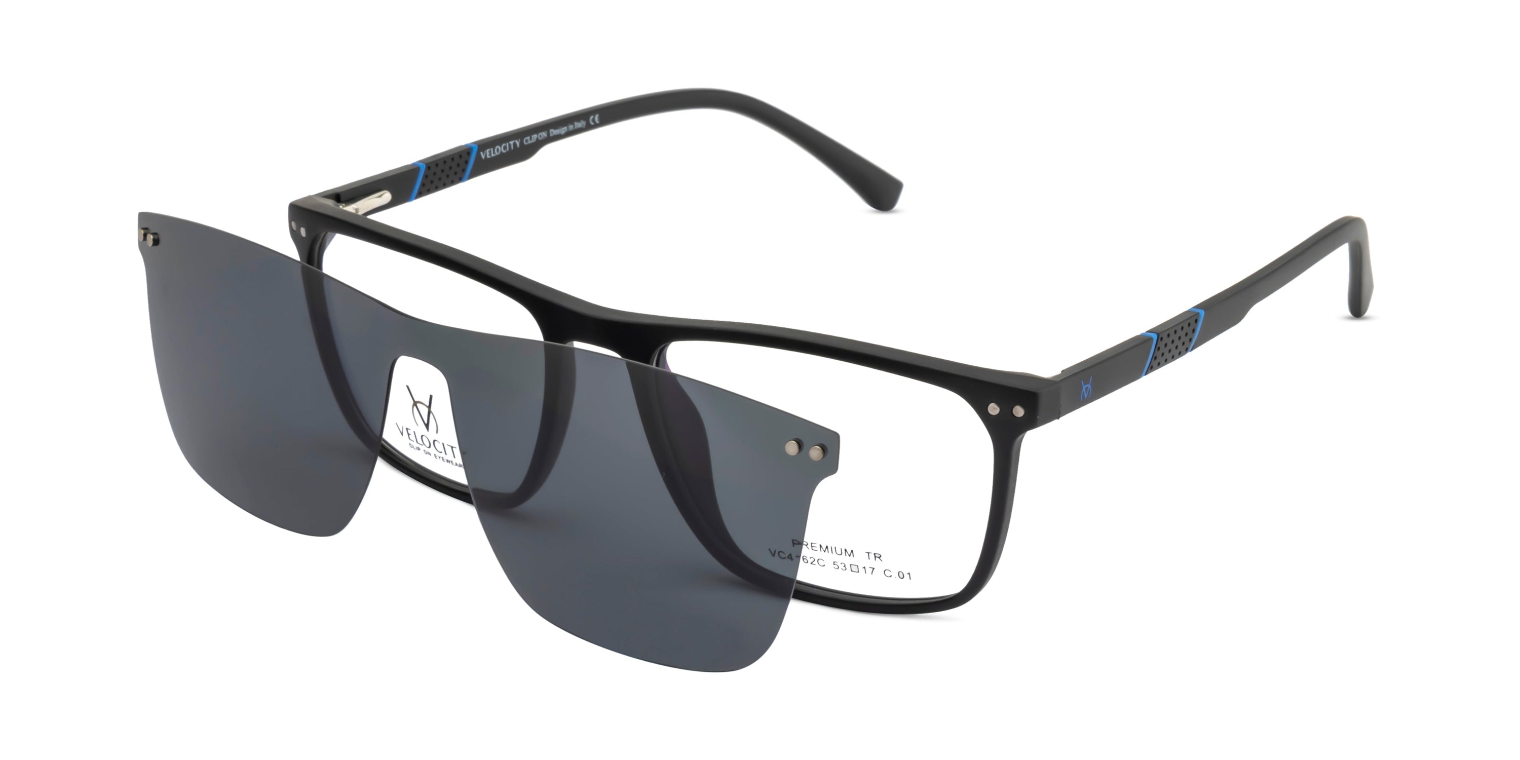 Velocity Clip-On Sunglasses with Polarized Lens