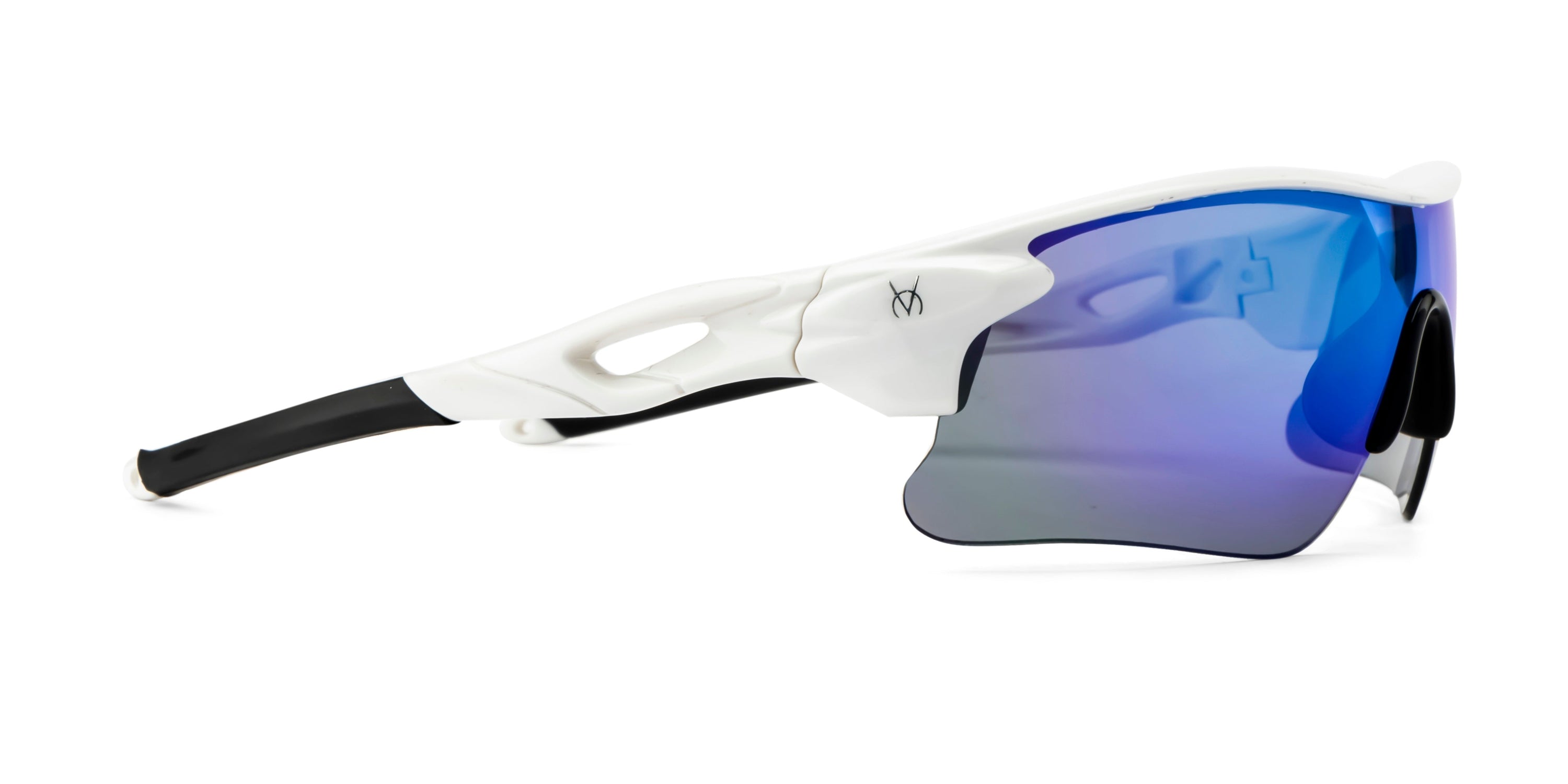 Velocity Sunglasses | White and Blue Color | 100% UV Protected | Polycarbonate Sports Sunglasses for Men