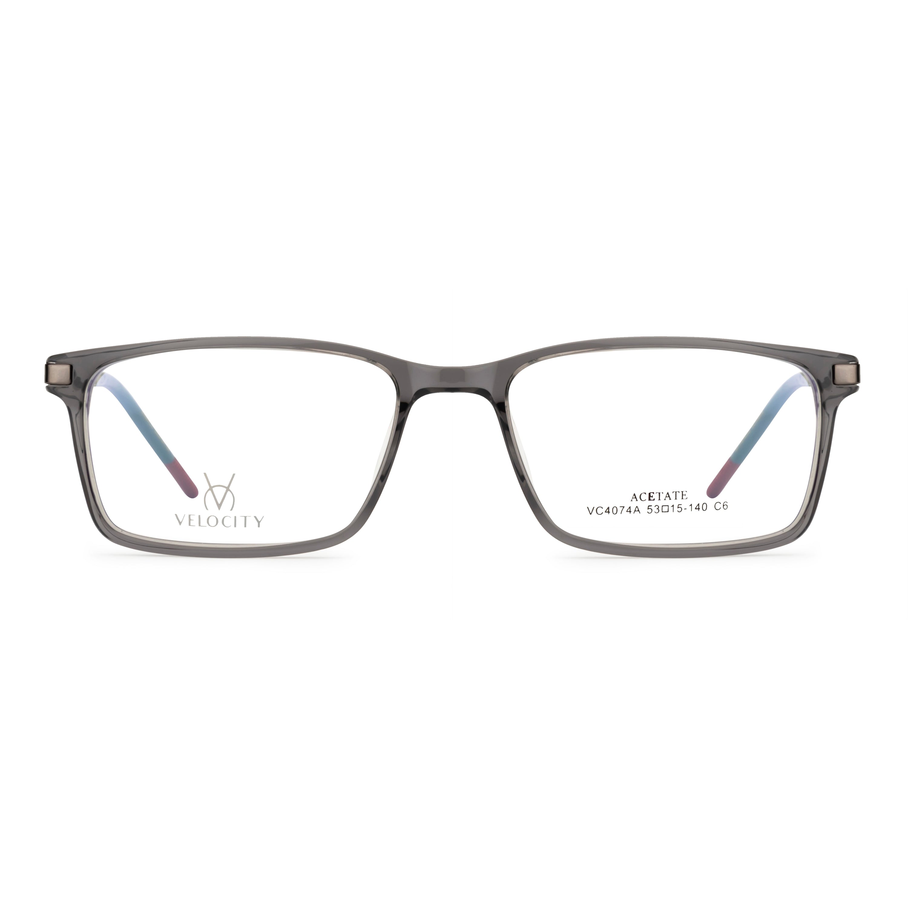 Velocity Rectangle Full Rim Eyeglasses Grey