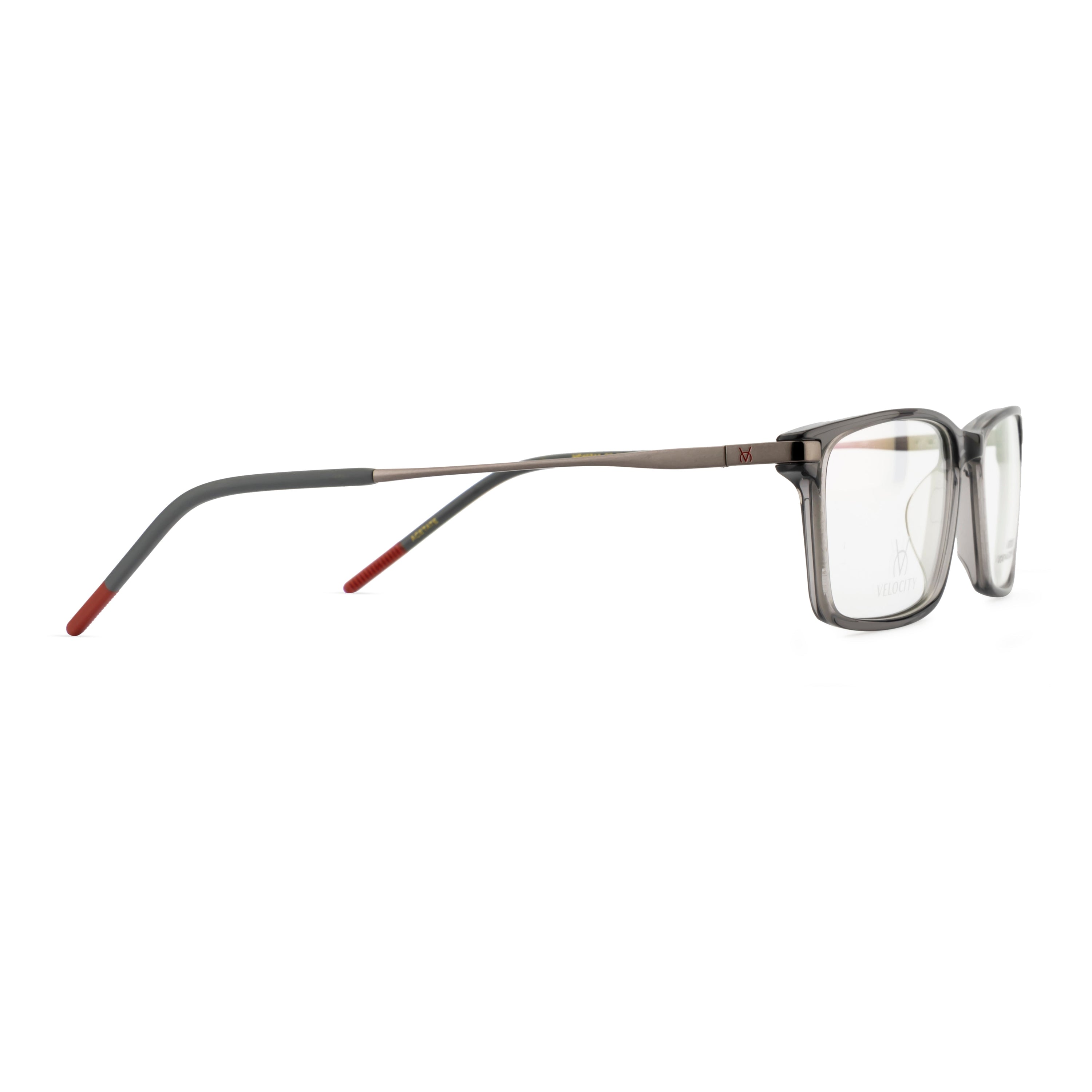 Velocity Rectangle Full Rim Eyeglasses Grey