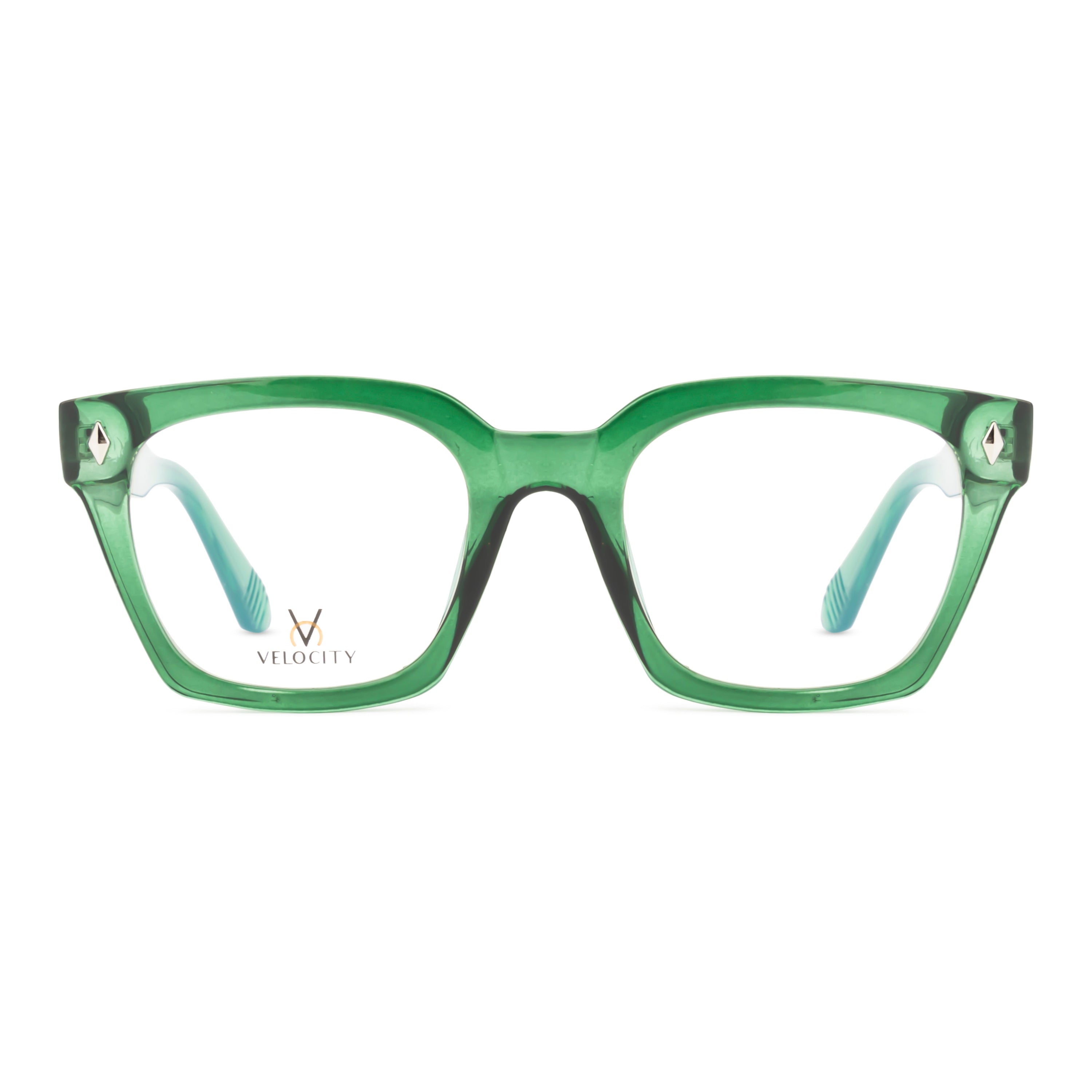 Velocity Square Full Rim Eyeglasses - Green