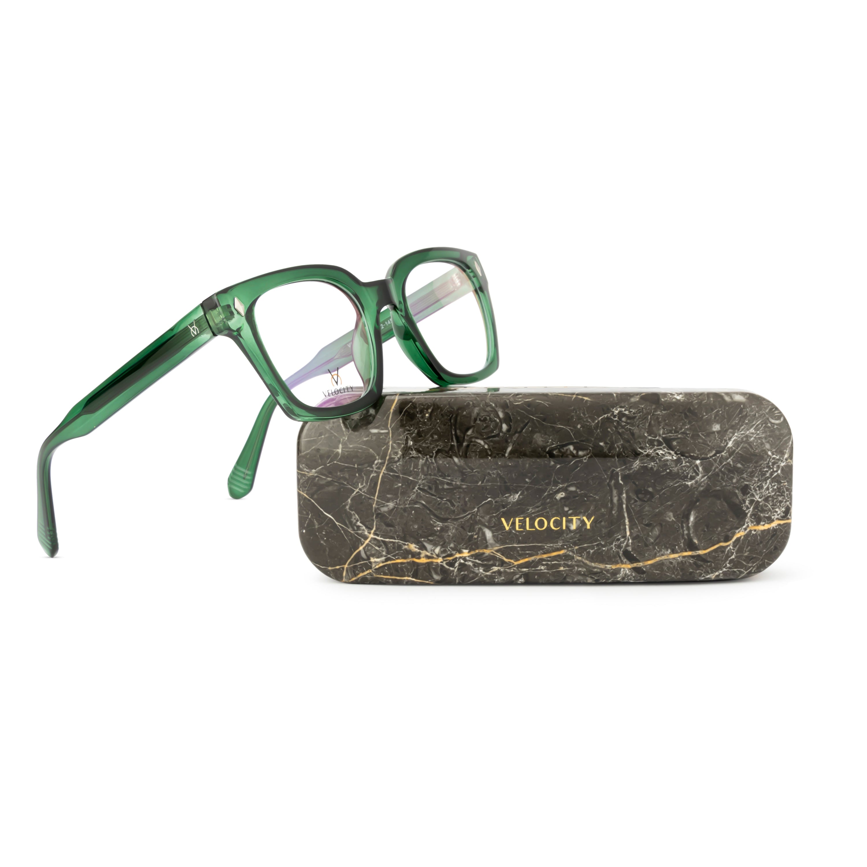 Velocity Square Full Rim Eyeglasses - Green