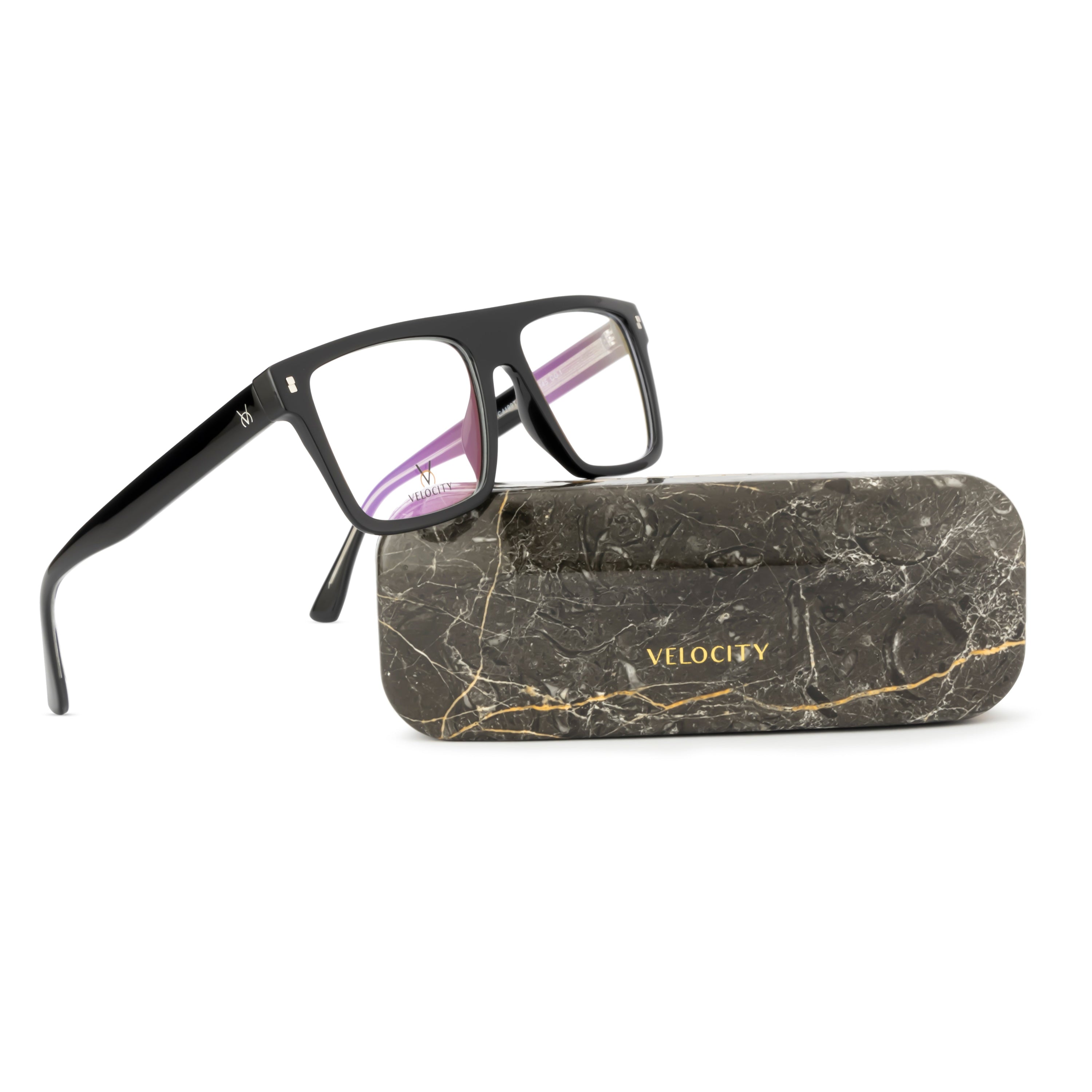 Velocity Square Full Rim Eyeglasses Black