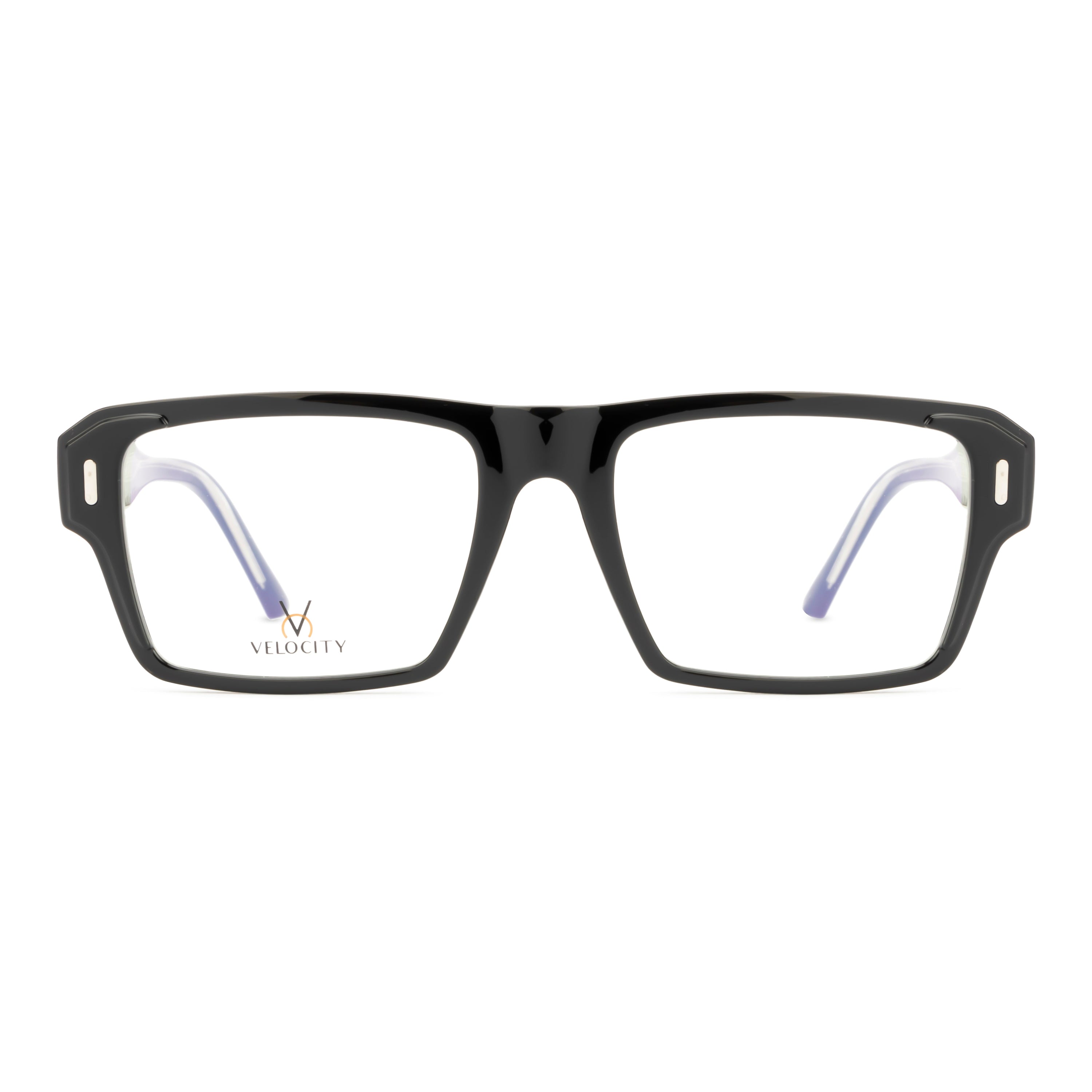 Velocity Rectangle Full Rim Eyeglasses Black