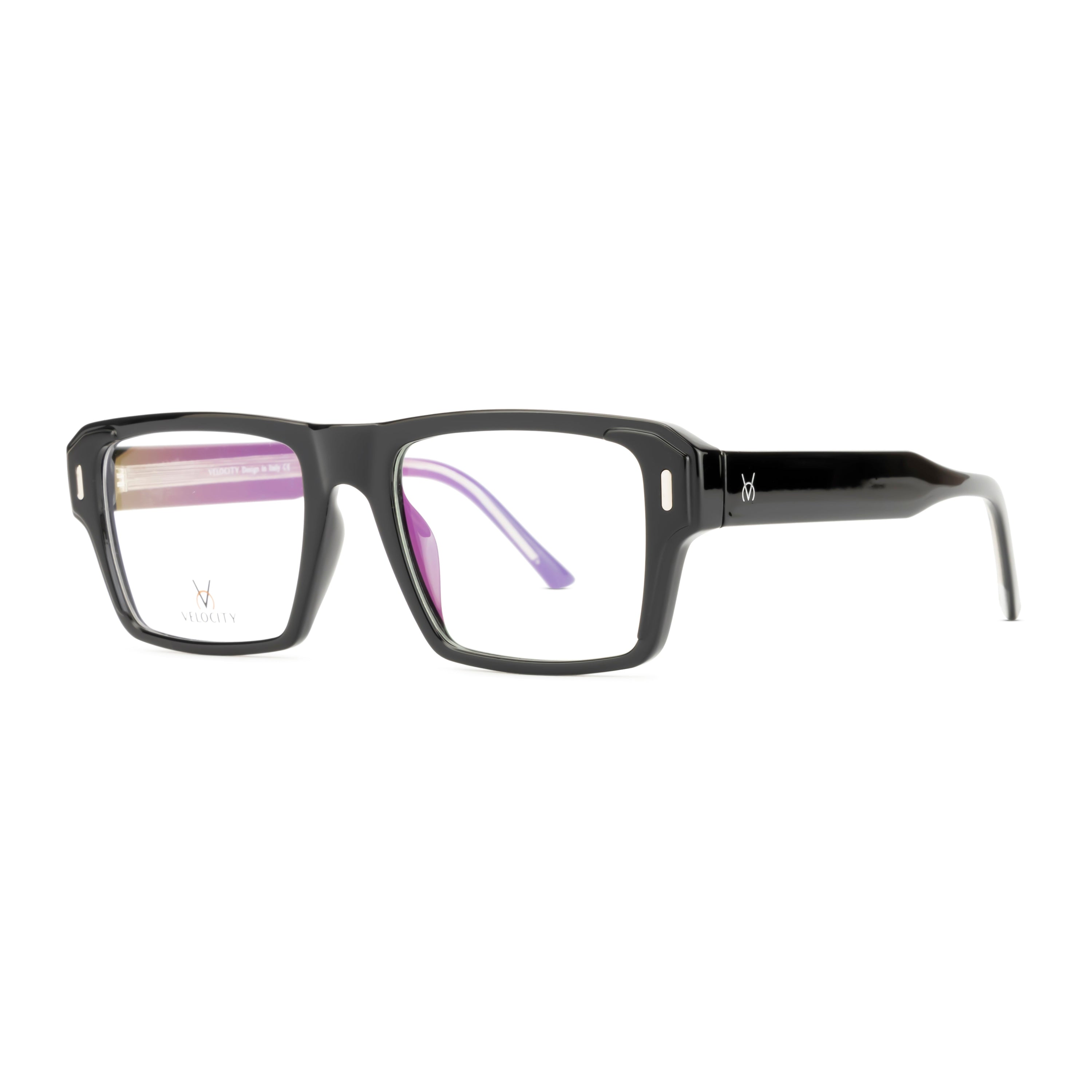 Velocity Rectangle Full Rim Eyeglasses Black