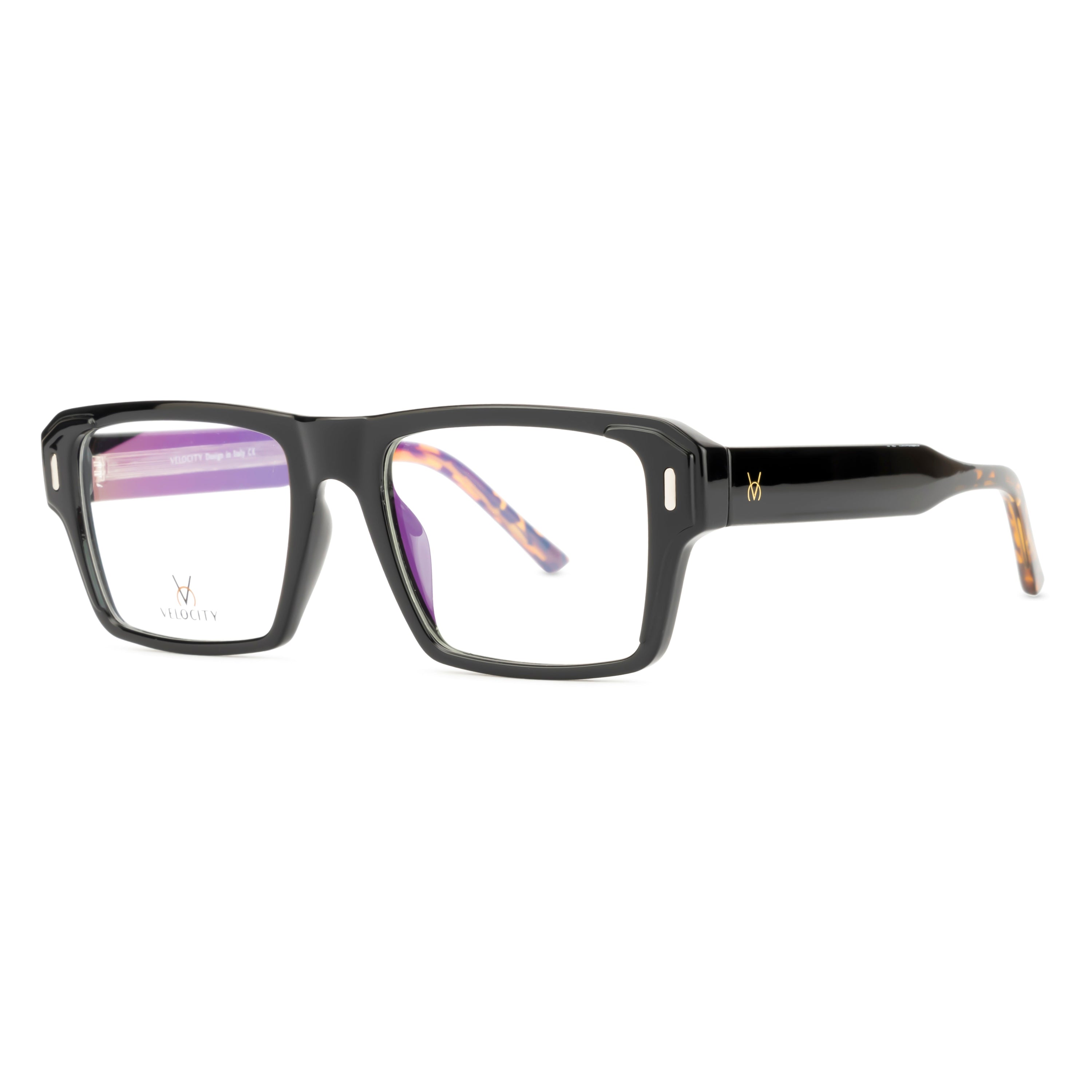 Velocity Rectangle Full Rim Eyeglasses Black
