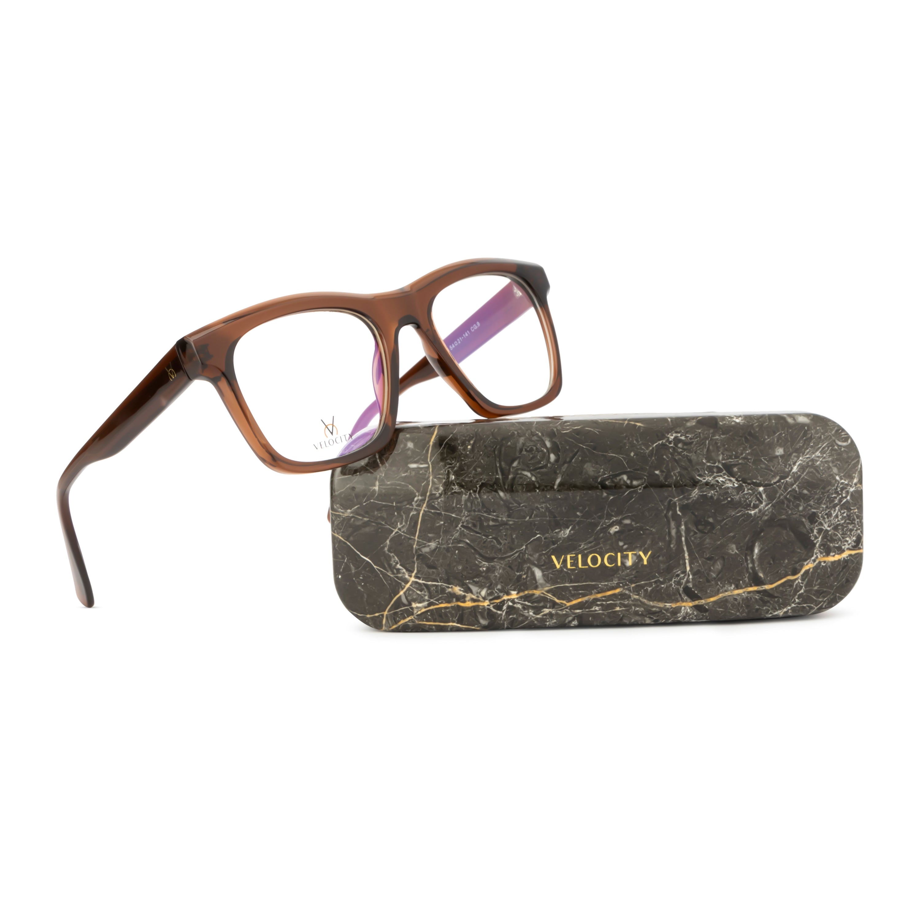 Velocity Square Full Rim Eyeglasses - Brown