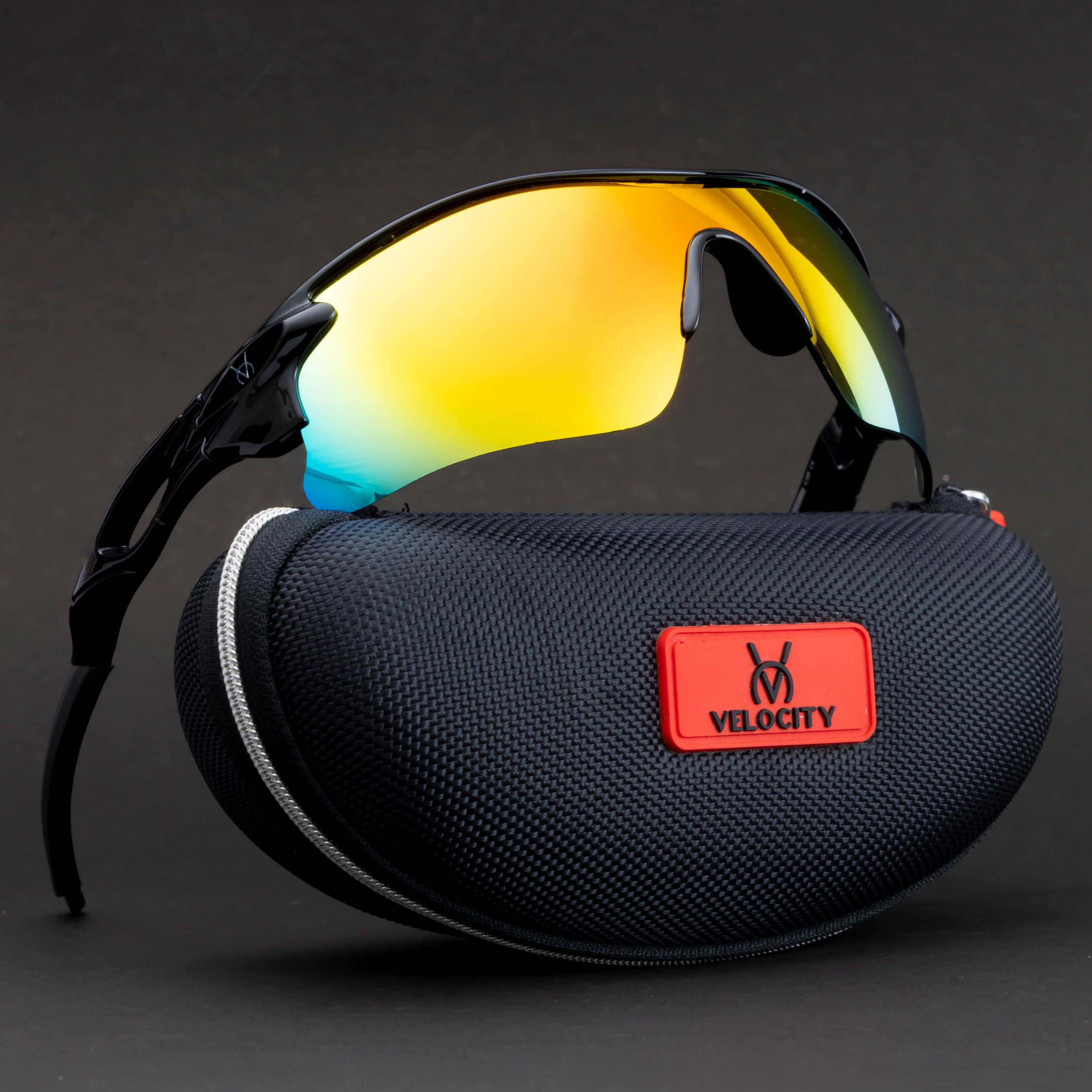 Velocity Sunglasses | Black and Multi Color | 100% UV Protected | Polycarbonate Sports Sunglasses for Men