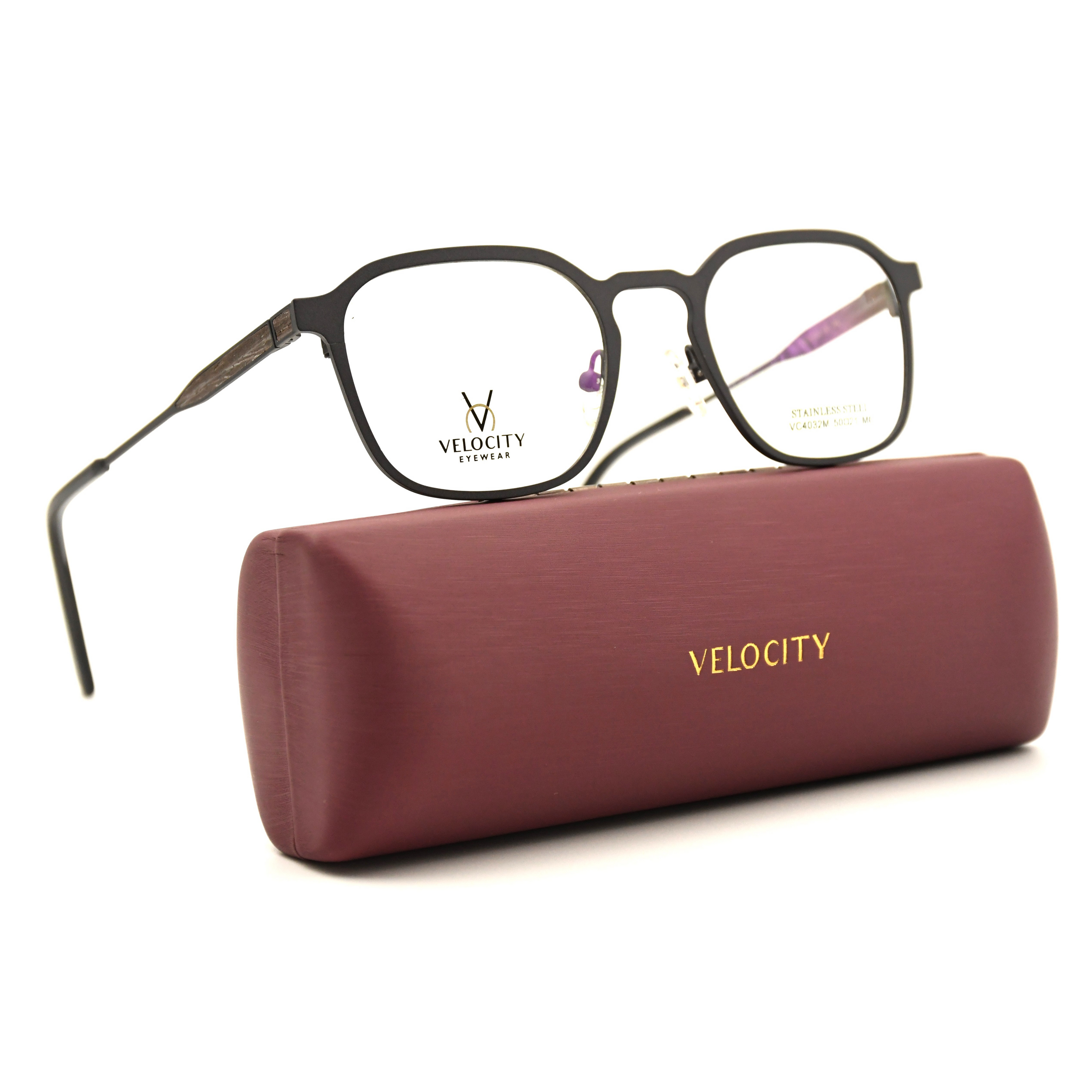 Velocity Rectangle Full Rim Metal Eyeglasses - 4032M-M6