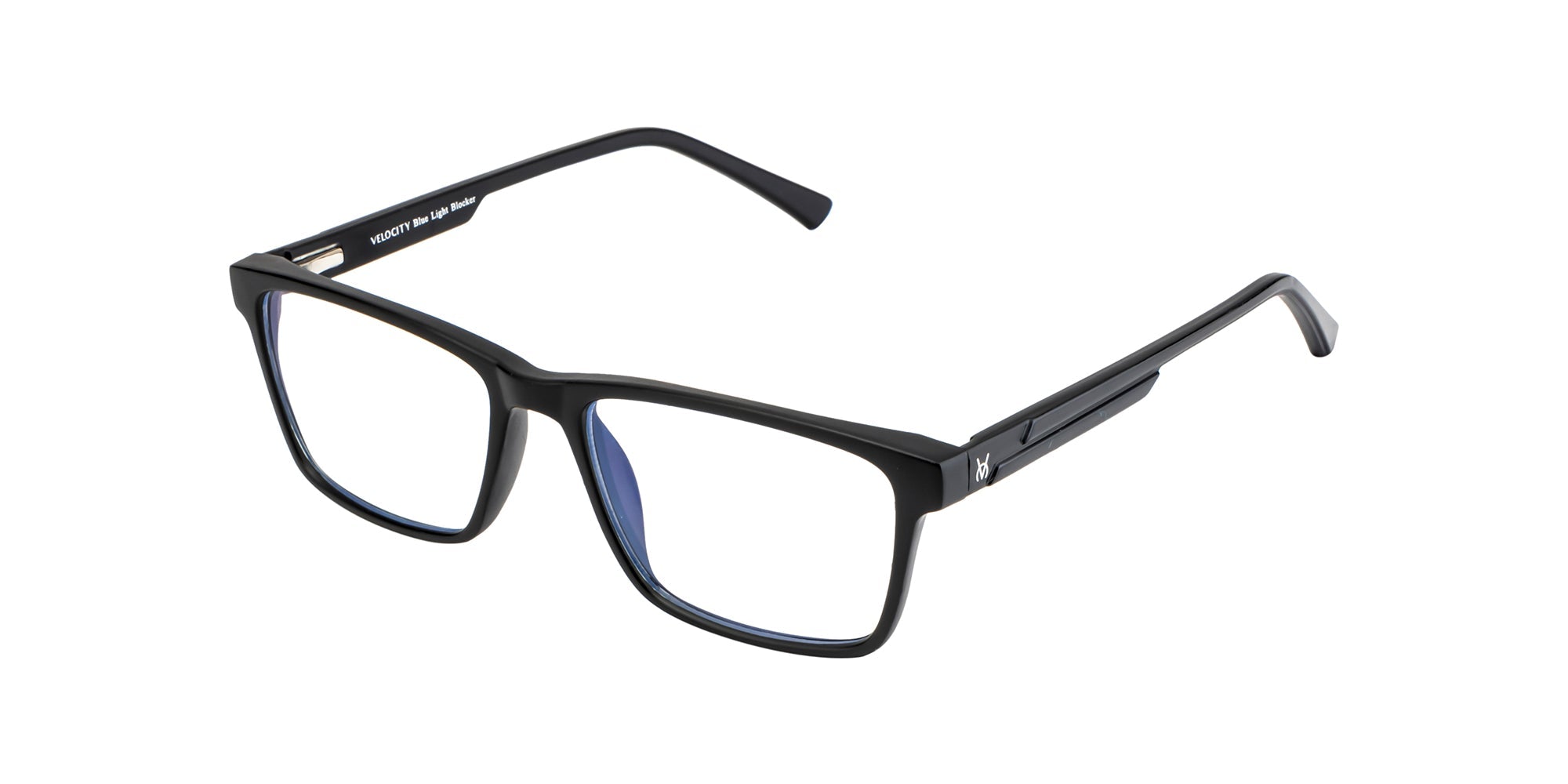 Velocity Full Rim Square Anti Glare  Blue Cut  Black Frame